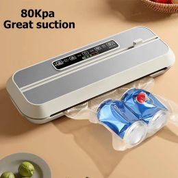 Sealers 110V/220V Food Vacuum Sealer EU/US Wet And Dry Dualpurpose Touch Household Vacuum Packaging Machine With Free 10pcs Vacuum Bags