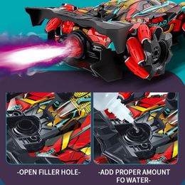 F1 Drift RC Car With Led Lights Music 2.4G Glove Gesture Radio Remote Control Spray Stunt Car 4WD 4x4 Electric Children Toys