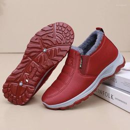 Casual Shoes Winter Warm Cotton Women Plush Thick Snow Boots Men Anti Slip Lovers Waterproof Ultralight Footwear 36-44