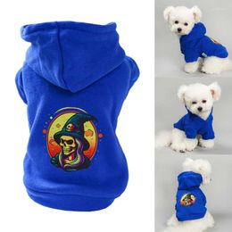 Dog Apparel Clothes Small Pet Halloween Costume Hoodie Sweater Bichon Print 2-Leg Sweatshirt Puppy Cat Fashion Holiday Clothing W3JE