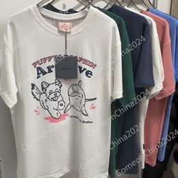2024 Summer WaiKei 100% Cotton short sleeved T-shirts three dog letter Print Colours Designer Crew neck Short Sleeve T shirt tee Tops DF36