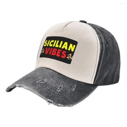 Ball Caps Sicilian Vibes Graphic - Cute Sicily Lover Baseball Cap Wild Hat Drop Women Men's