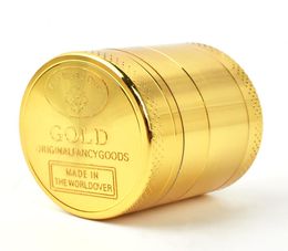 Zinc Alloy Classic 40mm 4layer Gold Coin Pattern Metal Spice Tobacco Dry Herb Grinder Crusher Mill Machine Manual Breaker2146568