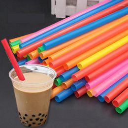 Disposable Cups Straws Multicolor Milkshake Plastic Drinking Mix Colours Straw Independent Diameter 12mm 100Pcs