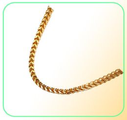 Fashion Men Stainless Steel Chains Double Layer Link Chain Necklace High Polished Punk Style 18K Gold Plated Necklaces For Men4360366