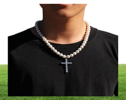 European American sell like hot models simple 8-10mm pearl necklace hip hop trend men and women Pendant Necklace5239176