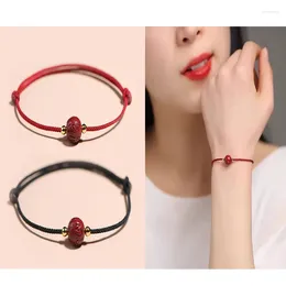 Keychains Good Luck Red Rope Anklets Women Men Cinnabar Handmade Bracelets Year Anniversary Birthday Gift Fashion Jewellery Accessories