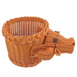 Dinnerware Sets Decor Storage Basket Kitchen Rattan Woven Organizer Holder Plastic Desktop Organizing Decorative For