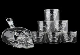 Crystal Skull Head S Cup Set 700ml Whiskey Wine Glass Bottle 75ml Glasses Cups Decanter Home Bar Vodka Drinking Mugs5753825