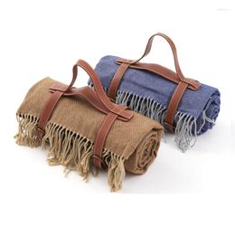 Blankets 150x200cm Waterproof Pinic Blanket With Tassels Portable Outdoor Camping Mat 59"x78.74" Eco Dyed Yarns Woven