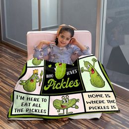 Blanket Funny Pickles Girl Throw Blanket Gift Super Soft Warm Lightweight Fleece Animal Lover Large Blankets And Throws