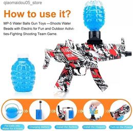 Sand Play Water Fun MP5 Electric GUN TOY Gel Water Ball With 5000PCS ShootingToy Gun Blaster Pistol CS Fighting Outdoor Game for Children Adult Red4153654 Q240413