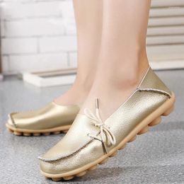 Casual Shoes Women's 2024 Flats Designer Luxury Spring Loafers Leather Slip Ballet Bow Tie Low Top