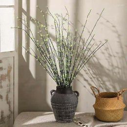 Decorative Flowers 6pcs Spot Supply Willow Buds Factory Direct Sales Flower Arrangement Branches Atmosphere Decoration Artificial