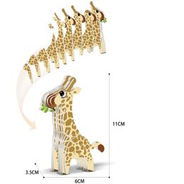 Animal Series 3D Paper Puzzle For Kids Giraffe Educational Montessori Toys Funny DIY Manual Assembly Three-dimensional Model Toy