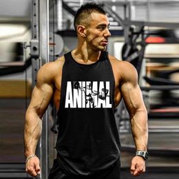 2024 European American Mens Gym Tank Top Fitness Sports Vest Training Summer Euro Code Sweat-Absorbing Cotton Vest 240409