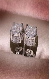 Choucong Hip Hop Stud Earring Vintage Jewellery 925 Sterling Silver Yellow Gold Fill Pave White Sapphire CZ Diamond Sparkling Women 5765680