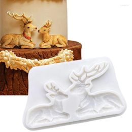 Baking Moulds Reindeer Christmas Silicone Sugarcraft Cupcake Mould Fondant Cake Decorating Tools