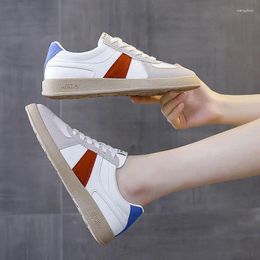 Casual Shoes Women Pumps White Leather Lady Mixed Color 2024 Fashion Women'S Sneaker Daily Footwear