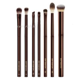 Eye Hourglass Makeup Brushes Set Eyeshadow Blending Shaping Contouring Highlighting Smudge Brow Concealer Liner Cosmetics Brushes Tools Metal Soft Taklon shadow