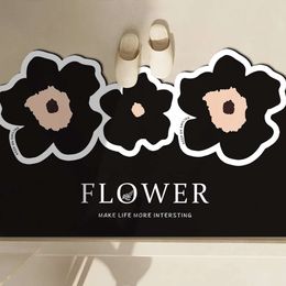 Bathroom Floor Mat Small Flower Diatomaceous Mud Irregular Water Absorbing Household Bathroom Toilet Door Non Slip Carpet