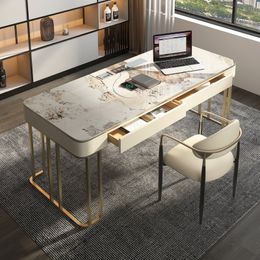 Italian Light Luxury Office Desk Slate Bedroom Household Computer Cosmetology Office Desk Bureau Meuble Working Equipment
