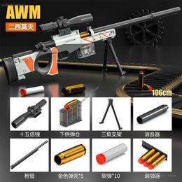 Gun Toys 2024 M 98k M24 Barrett Mini Sniper Rifle Manually Loaded with Launching Shell Ejection Soft Bullet Toy Gun for Children and Boys yq240413BFGJ