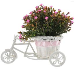 Decorative Flowers Juneteenth Outdoor Decorations Simulated Plant Pots Bicycle Artificial Ornaments