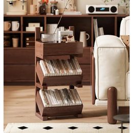 Kitchen Storage Bookshelf Floor Rack Solid Wood Cabinets Children's Bookcase Living Room Snack Household Multi-Layer