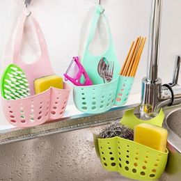 Kitchen Storage Sink Soap Sponge Holder Utensils Organizer Bag Adjustable Snap Shelf Bathroom Hanging Drain Basket Accessories