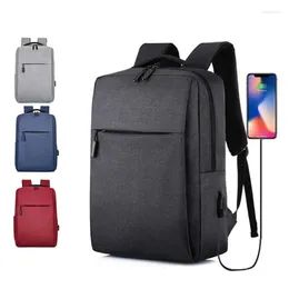 Backpack Men Student Schoolbag With USB Interface Large Capacity Business Travel Oxford Women 15.6inch Laptop Softback Back Pack