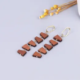 Dangle Earrings Metal Wood For Women Vintage Colourful Personality Simple Korean Fashion Star Selling Products Statement