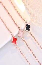 18K Rose Gold Charm Bracelets Earrings Rings Pendant Necklaces Set Luxury Clover Lovely Link Bracelet Jewellery for Women Valentine 8659011
