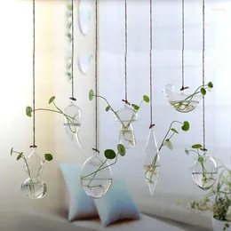Vases 2024 Creative Transparent Wall-Mounted Vase Small Pepper Bird Gourd Shape Plants Terrarium Container Home Wedding Decor