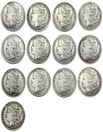 US 13pcs Morgan Dollars 18781893 CC Different Dates Mintmark craft Silver Plated Copy Coins metal dies manufacturing 257930581381794