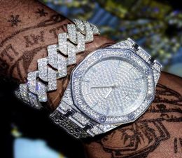 Iced Out Women Watches Bracelet Gold Ladies Wrist Luxury Aaa Rhinestone Cuban Link Chain Watch Bling Jewelry 2208216808010