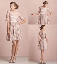 ZCD064 New A Line High Collar Tea Rose Lace Short Cocktail Dresses vestidos de noiva 2843234