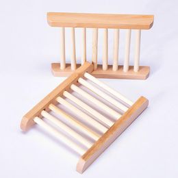 Natural Wooden Soap Dishes Tray Holder Storage Soap Rack Storage Container Portable Bathroom Accessories Soap Dish Storage Box