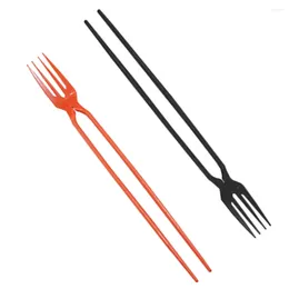Disposable Flatware Garlic Masher 2-in-1 Plastic Travel Chopsticks Tableware Picnic Cutlery Multifunctional