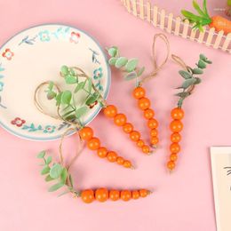 Garden Decorations 1pc Easter Day Wood Carrot Bead String Skewers Gifts Happy Decor For Home Party Supply