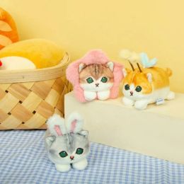 Cute Bread Cat Keychains Kawaii Plush Cat Doll Keychain Creative Stuffed Small Cat Keyrings For Bag Pendant Accessories Gifts