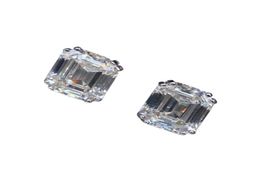 Stud Vinregem 100 925 Sterling Silver Emerald Cut G Created Moissanite Diamonds Gemstone Earrings Ear Studs Fine Jewelry Wholesal5132068