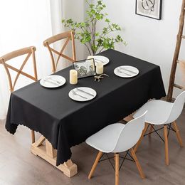 Rectangular Dining Table Cloth Polyester Coffee Table Tablecloth Solid Colour Festival Hotel Banquet Wedding Party Table Decor