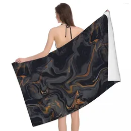 Towel Dark Liquid Texture Beach Towels Pool Large Sand Free Microfiber Quick Dry Lightweight Bath Swim