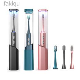 Toothbrush Sanitizer Ultrasonic Sonic Electric Toothbrush with UV Sanitization Inductive Charging for Adults Electronic Tooth Brushes 2pc Brush Heads 240413