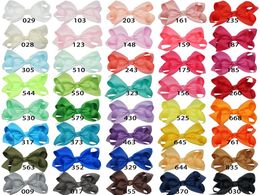 40 Colours choose Korean 3INCH Grosgrain Ribbon Hairbows Baby Girl Accessories With Clip Boutique Hair Bows Hairpins Hair ties 8442919