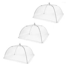 Dinnerware Sets 3 Pcs Mesh Folding Vegetable Cover Screen Tent Cuisine Protector Covers For Outside Protective Net Dishes Foldable