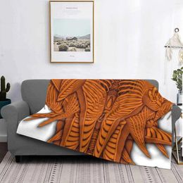 Blankets Ramshackler Orange-Abstract Creature Design Trend Style Funny Fashion Soft Throw Blanket Hbbourne Abstract Animal Ram Head