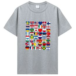 Flags of The Countries of The World,International Gift T-Shirt Funny Flag Print Graphic Tshirt Tops Geography Lover Clothing