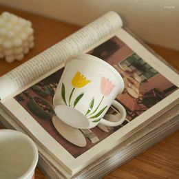 Mugs Japanese Tulip Ceramic Latte Cup Exquisite Beautiful Coffee Afternoon Tea Children's Home Water